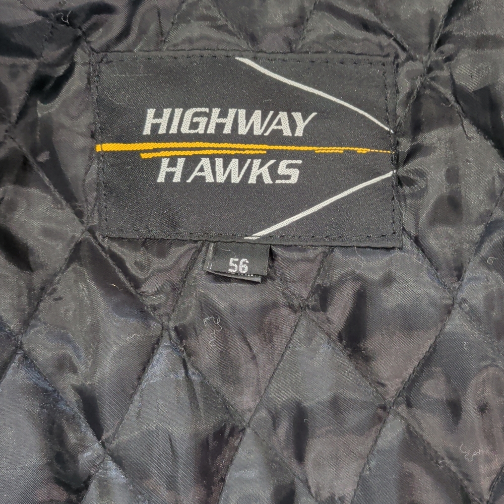 Highway Hawks Mens Black Leather Bikers Jacket Size 56 - Picture 8 of 8